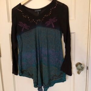 Gauzy Beaded Top